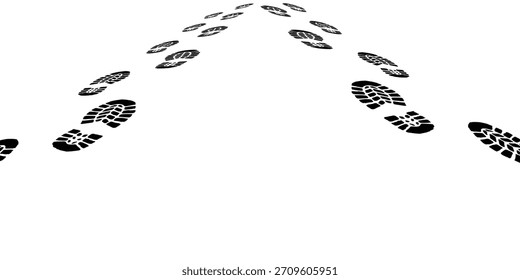 Shoe sole silhouettes. Vector set of black silhouettes from the soles of sneakers.