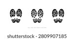 Shoe Sole Tread Footprint Vector. Left and Right Side– Black Silhouette  Vector Illustration  isolated on white