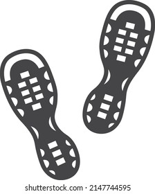 Shoe step mark. Footprint pair. Sneakers shape