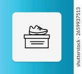 Shoe storage box icon. Editable stroke