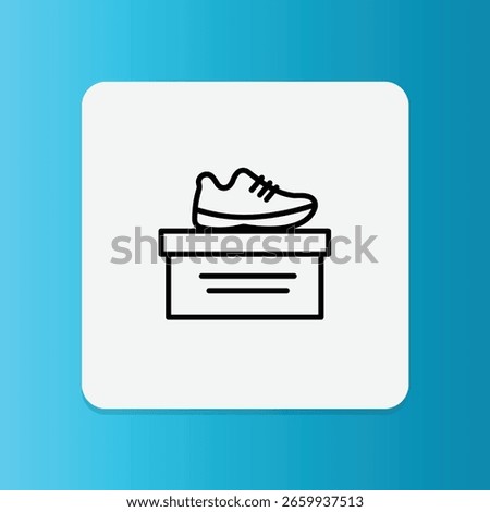 Shoe storage box icon. Editable stroke