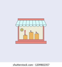 shoe store colored outline icon. One of the collection icons for websites, web design, mobile app