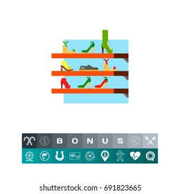 Shoe store showcase icon