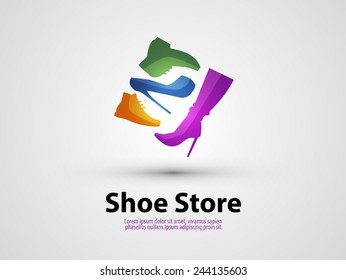 shoe store vector logo design template. Shopping or fashion icon.