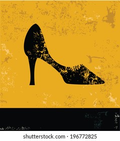 Shoe symbol,Grunge vector