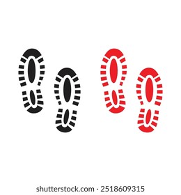 shoe trail flat icon vector