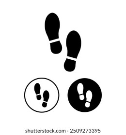 Shoe tread or foot print icon illustration.
Shoe print in black or white color isolated - stock vector. Suitable for app, internet, website, web, mobile, smart phone, banner, sticker, logo, mmt, xu,ui