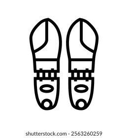 shoe trees clothes care line icon vector. shoe trees clothes care sign. isolated contour symbol black illustration