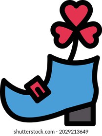 shoe vector color line icon