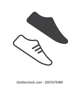 Shoe vector flat icon on white background. Plimsoll shoe, walking shoe, footwear icon