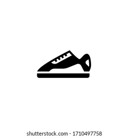 Shoe vector icon in black solid flat design icon isolated on white background