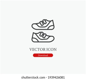 Shoe vector icon.  Editable stroke. Linear style sign for use on web design and mobile apps, logo. Symbol illustration. Pixel vector graphics - Vector