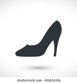 Shoe vector icon. Graphic symbol for web design, logo. Gray glyph on a white background. Isolated sign.
