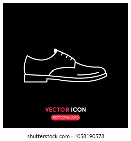 Shoe Vector Icon Illustration.Black Backround.