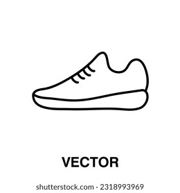 Shoe vector icon in linear, outline icon illustration on white background..eps