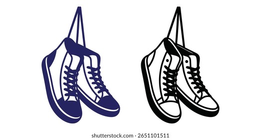 Icono de Vector de zapato. Icono de zapato blanco y negro, logotipo, insignia, símbolo o emblema Ilustración de silueta de Vector.