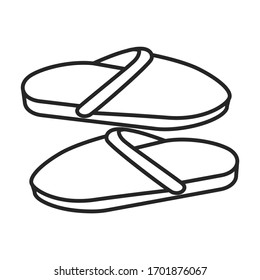 Icono de vector de zapatos.Icono de vector de contorno aislado en zapata de fondo blanco.