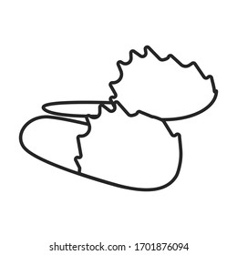 Shoe vector icon.Outline vector icon isolated on white background shoe.