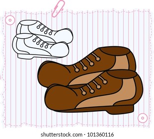 shoe vector with on paper