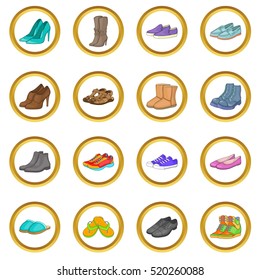 Shoe vector set in cartoon style isolated on white background