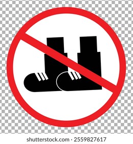 shoe warning sign vector illustrator