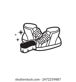 Shoe washing logo icon design vector illustration