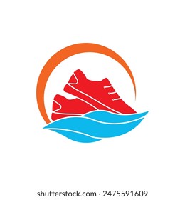 Shoe washing logo icon design vector illustration