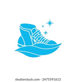 Shoe washing logo icon design vector illustration