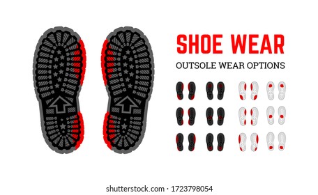 Shoe wear erasing. Infographic vector illustration