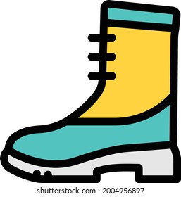 shoe with white background . shoe is an ancient things  discover from pehistorical places .colour line icon.