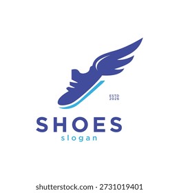Shoe Wing Logo Run Design Vector Illustration
