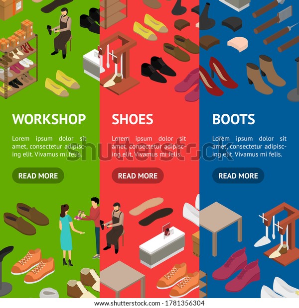 Shoe Work Shop Concept Banner Vecrtical Stock Vector (Royalty Free) 1781356304 Shutterstock