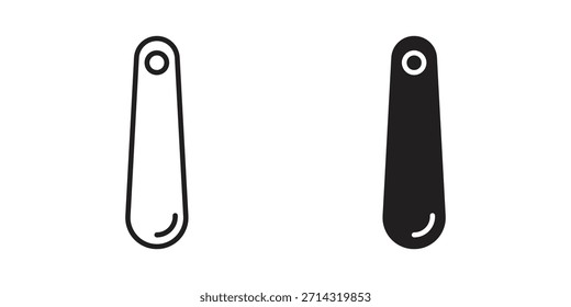 Icono de calzador en estilo lineal y plano delgado. conjunto de signos y símbolos