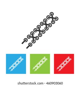 Shoelace icon. Simple logo of shoelace on white background. Flat vector illustration.