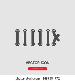 shoelace icon vector. Linear style sign for mobile concept and web design. shoelace symbol illustration. Pixel vector graphics - Vector.