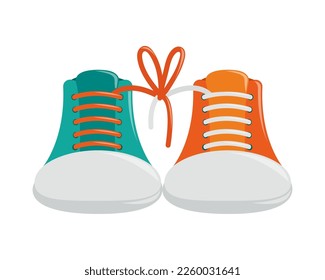 shoelaces tied fools day icon white background svg