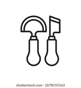 Ilustración vectorial de icono de contorno de cuchillo de zapatero