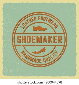 shoemaker label on grunge background