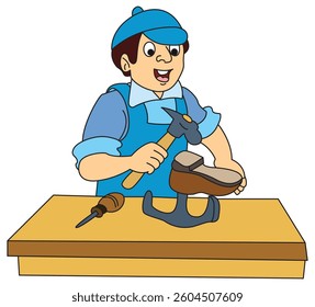 A shoemaker man vector illustration
