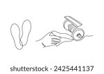 A shoemaker polishes a shoe before gluing the sole. Shoe making process. Vector illustration. Images produced without the use of any form of AI software at any stage. 