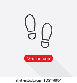 Shoeprint Icon In Line Style Vector Illustration Eps10
