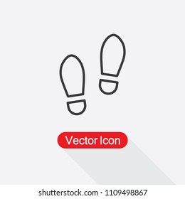 Shoeprint Icon In Line Style Vector Illustration Eps10