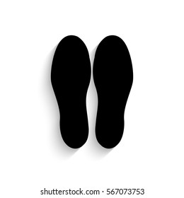 Shoeprints icon - black vector illustration with  shadow