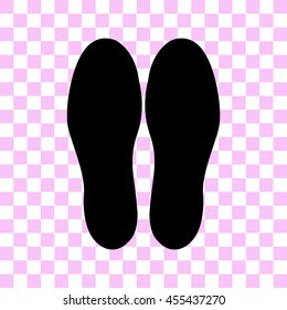 shoeprints vector icon - black illustration