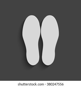 shoeprints vector icon with shadow
