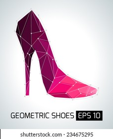 Shoes abstract geometry on a light gray background