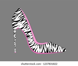 
Shoes with animal print. Zebra