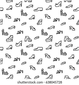 Shoes background. Flat vector illustration