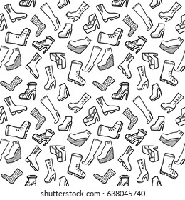 Shoes background. Flat vector illustration