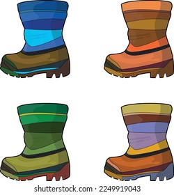shoes background.Flat vector illustration.  Hand drawn illustration